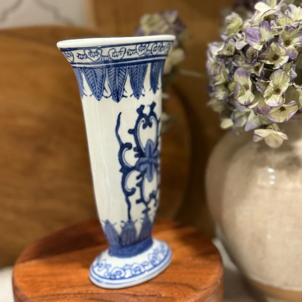 Collection of Vintage Blue and White Ceramic Blue & White  Vases
